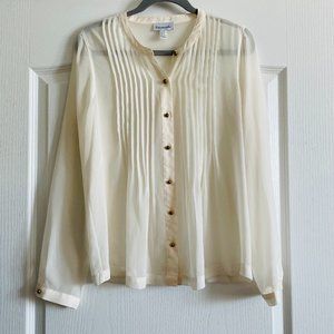Reynah Womens Classic Sheer Blouse Size M